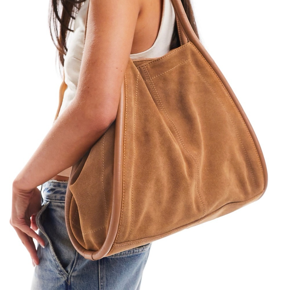ASOS Suede Tubular Tote Bag - Tan